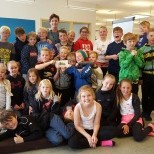 5. bekkur Naustaskóla og Soffía fræðslustjóri