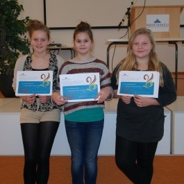 Sigurvegarar í upplestrarkeppni 7. bekkjar í Naustaskóla