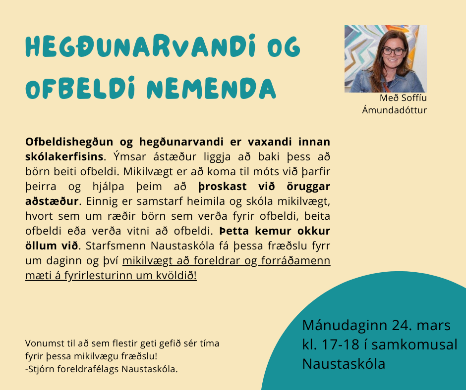 Hegðunarvandi og ofbeldi nemenda - Fræðsla fyrir foreldra
