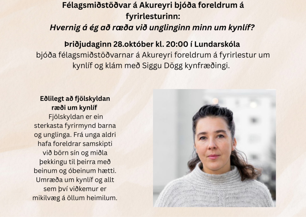 Fyrirlestur fyrir foreldra á vegum félagsmiðstöðvanna