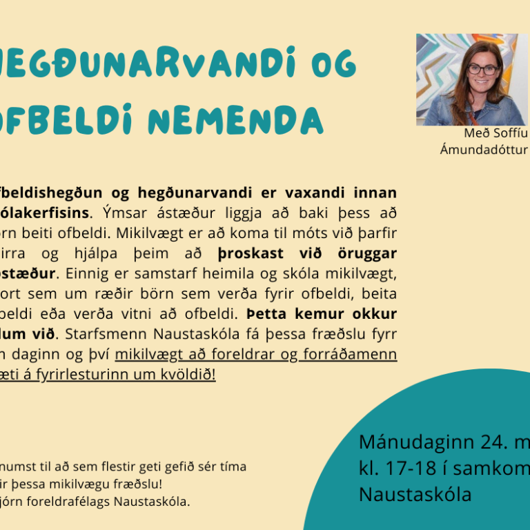 Hegðunarvandi og ofbeldi nemenda - Fræðsla fyrir foreldra