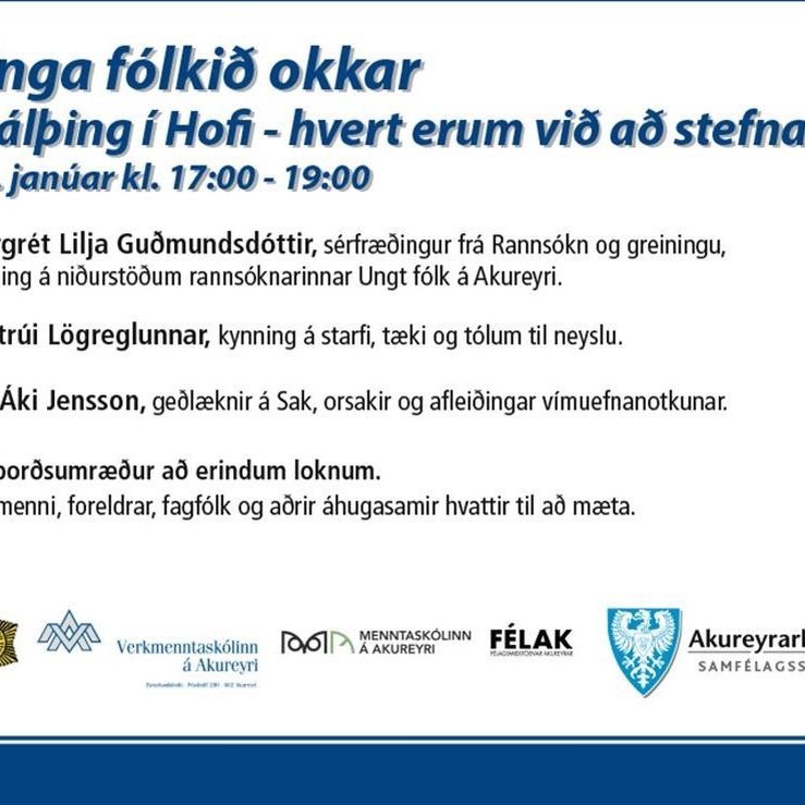 Minnum á áhugaverða málstofu í Hofi á morgun, miðvikudag.
